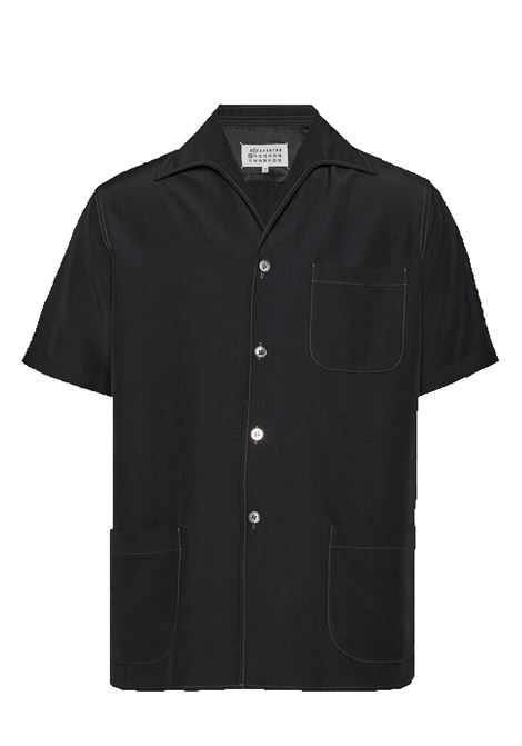 camicia maniche corte uomo nera MAISON MARGIELA | S50DR0009 M35267900